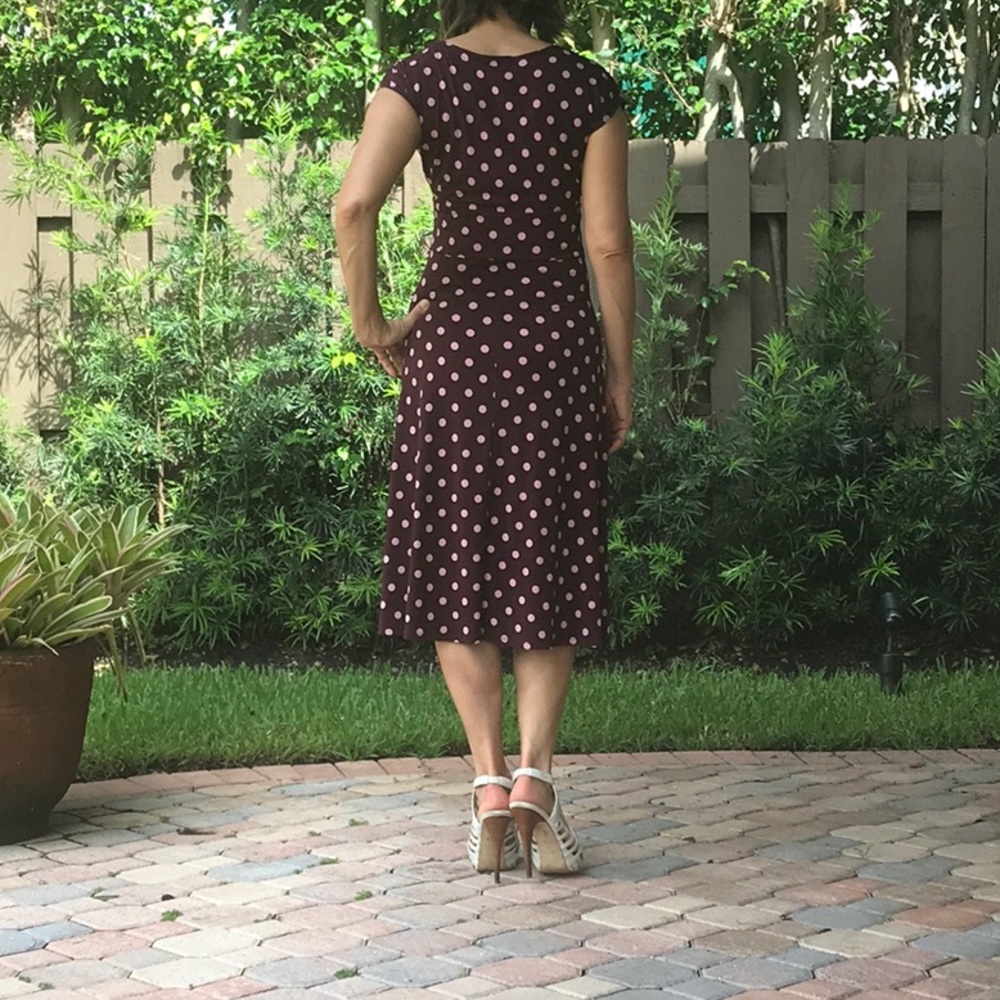 BCBG Polka Dot Midi Dress